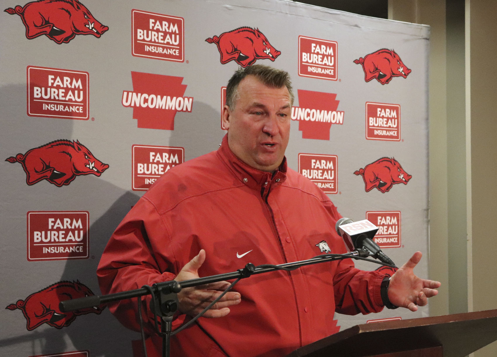 2017: 4–8 (1–7), Bielema's final season with Arkansas